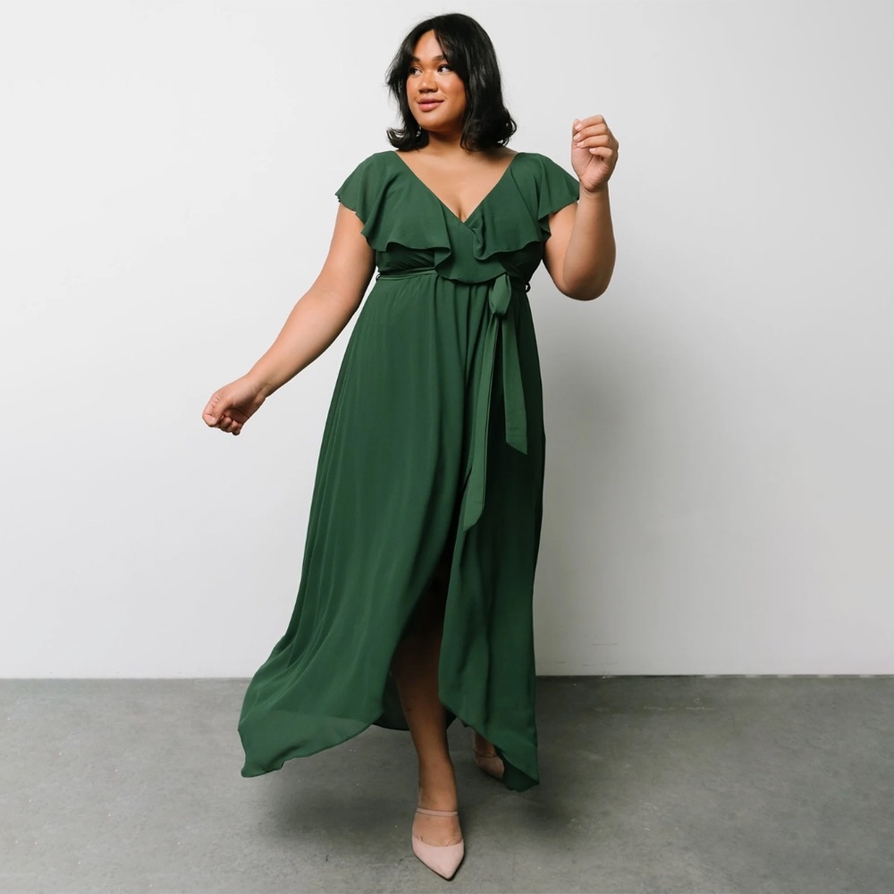 NWT Baltic Born Evergreen Katya Ruffle Maxi Dress Size XL